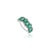 Modern 2.91ct Pear Cut Emerald & Diamond 14k Gold Half Eternity Band Ring Size 4 For Sale - Image 4 of 16