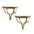 Mid 20th Century Brass Shell Motif Hanging Wall Shelves - Set of 2 India For Sale - Image 5 of 5