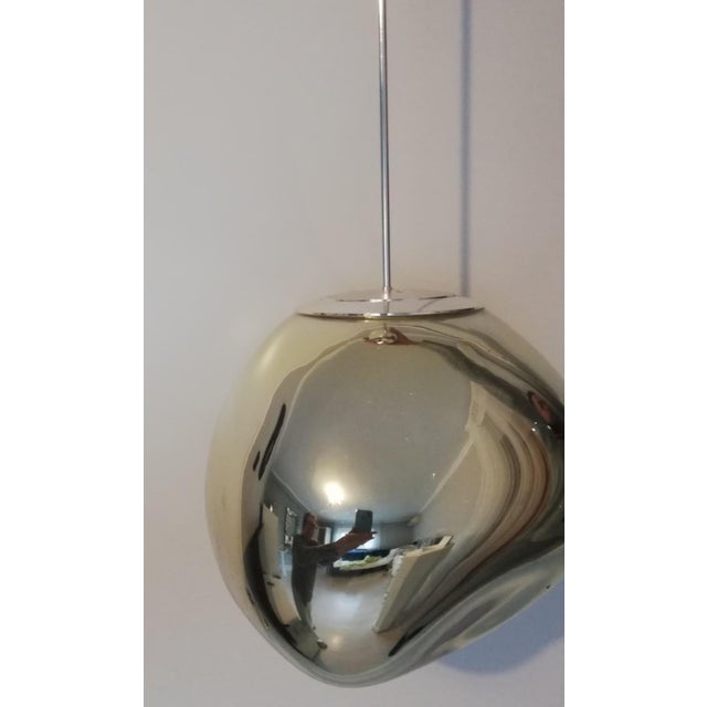 Late 20th Century Mirrored “Golden Ball” Chrome Pendant Lamp, Tom Dixon Design For Sale - Image 4 of 5