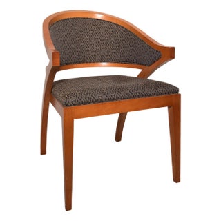 1990s Gunlocke Sculptural Wood Accent/Desk Chair With Curved Back For Sale