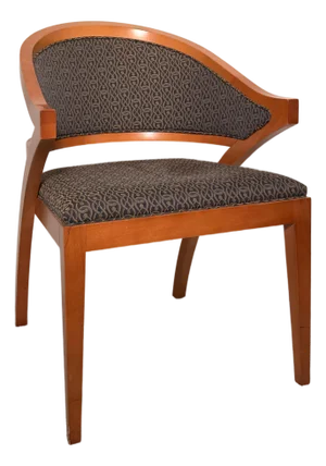 1990s Gunlocke Sculptural Wood Accent/Desk Chair With Curved Back