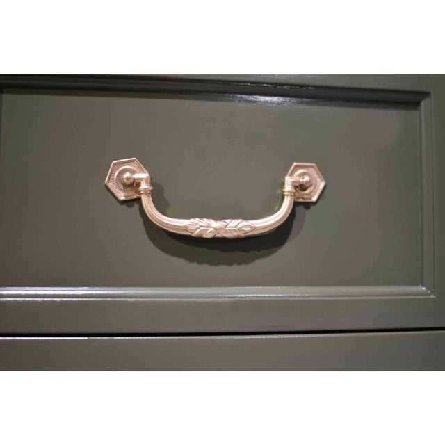 Green Mid Century Traditional Dresser Sideboard by Mount Airy in Green - Newly Painted For Sale - Image 8 of 13