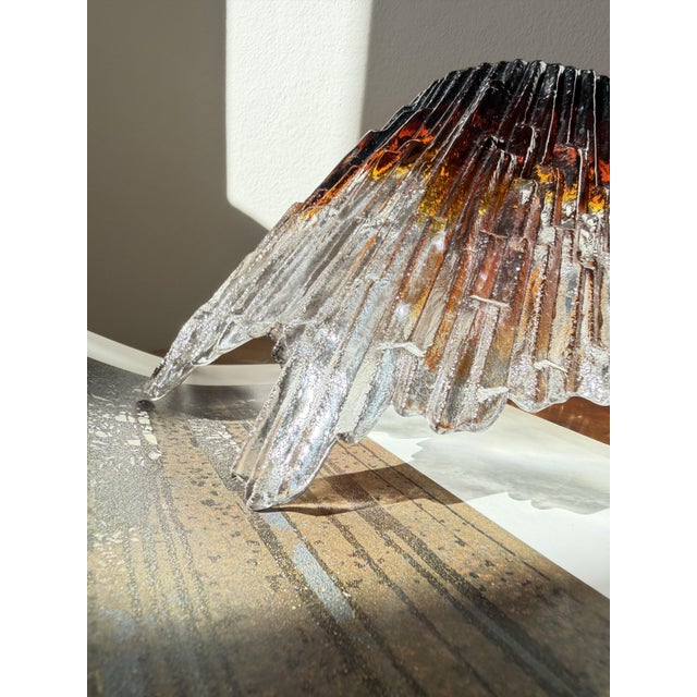 Amber Revontuli Bowl in Ice Glass by Tauno Wirkkala for Humppila, Finland, 1970s For Sale - Image 17 of 18