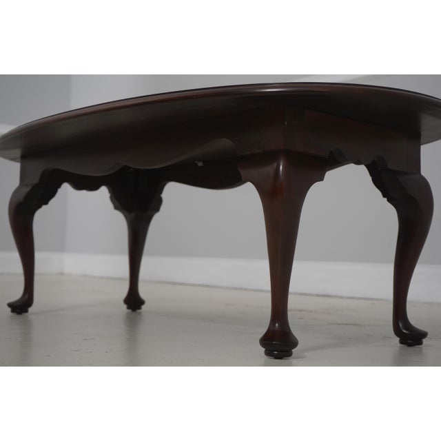 1980s Stickley Oval Mahogany Coffee Cocktail Table For Sale - Image 5 of 13