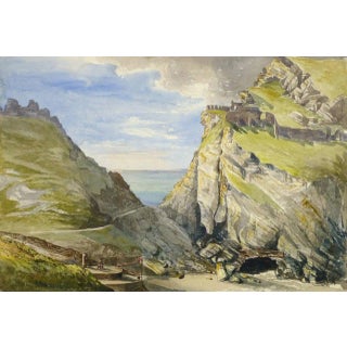 Antique Watercolor Landscape - Porth Dafarch, England For Sale