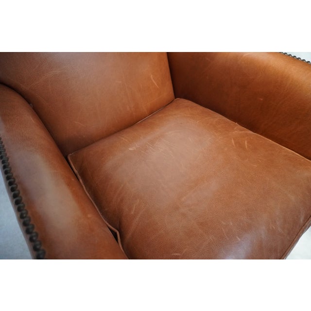 1990s Leather Poete Armchair by McNamara & Hirschman For Sale - Image 16 of 16