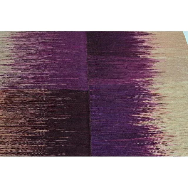 Lavender Handwoven Scandinavian Style Persian Kilim Rug 3'7" X 5'2" For Sale - Image 8 of 12