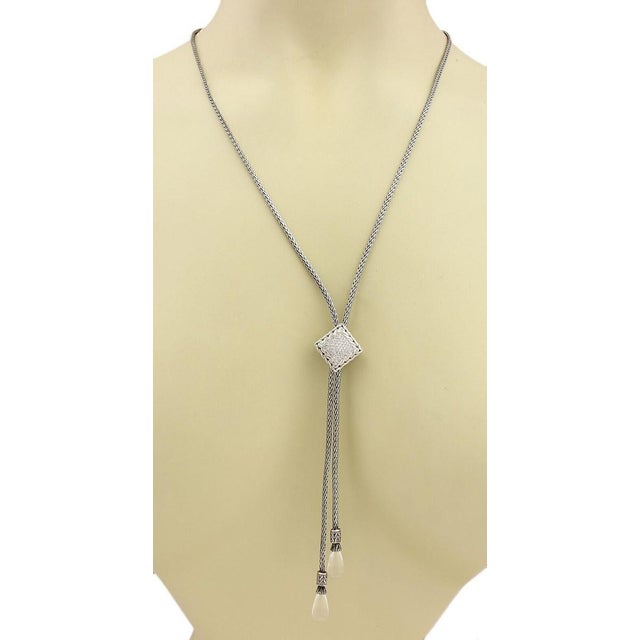 The John Hardy Diamond Clear Quartz Sterling Silver & 18k Tassel Pendant Necklace is a luxurious and unique piece of...