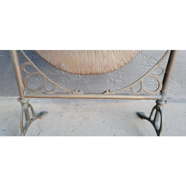 Art Nouveau Gong Brass & Hammered Copper For Sale In San Francisco - Image 6 of 9