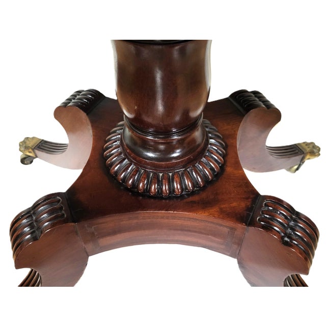 Antique American 19th C Regency Mahogany Flip Top Leather Game Table & Console For Sale - Image 15 of 18