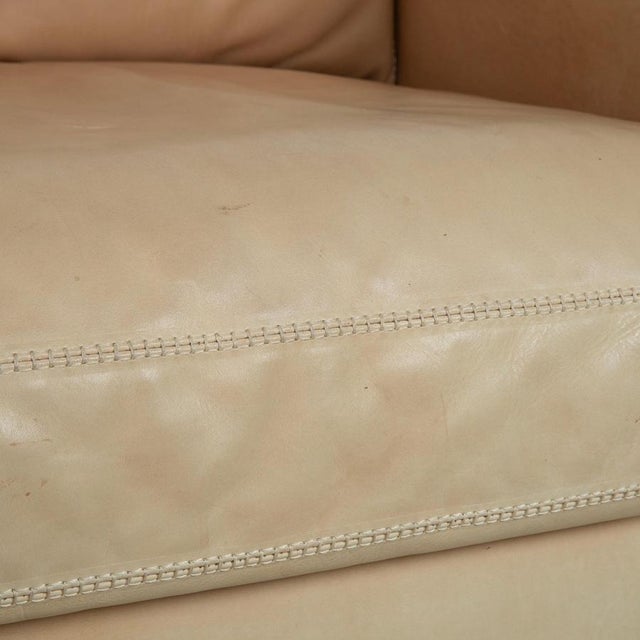 Modern Leather Valentino Armchair in Cream Beige from Machalke For Sale - Image 3 of 18