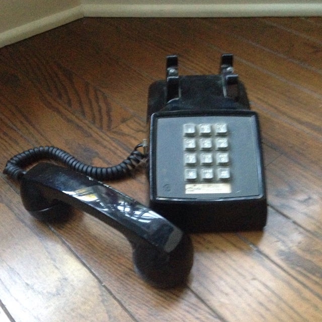 Vintage Black Push Button Telephone | Chairish