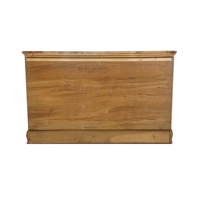 High End Vintage Solid Hard Rock Maple Early American Colonial 56" Double Dresser 5012 For Sale - Image 11 of 13