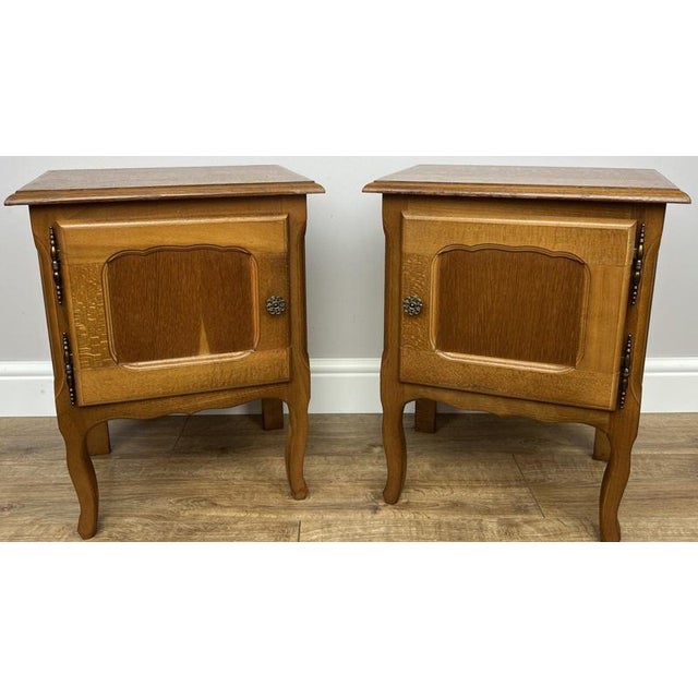 Add timeless French character to your bedroom with this attractive pair of Vintage French Louis bedside tables. Crafted...