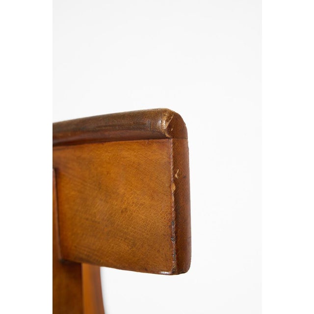 Italian Curved Back Chair in Walnut with Red Velvet Seat, Early 20th Century For Sale - Image 12 of 18