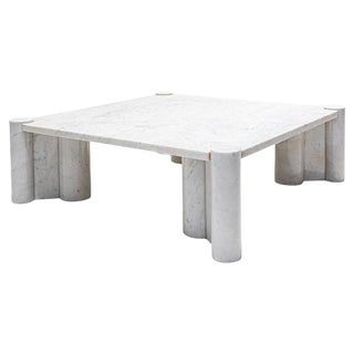 White Carrara Marble Jubo Coffee Table by Gae Aulent for Knoll Inc, 1960s For Sale