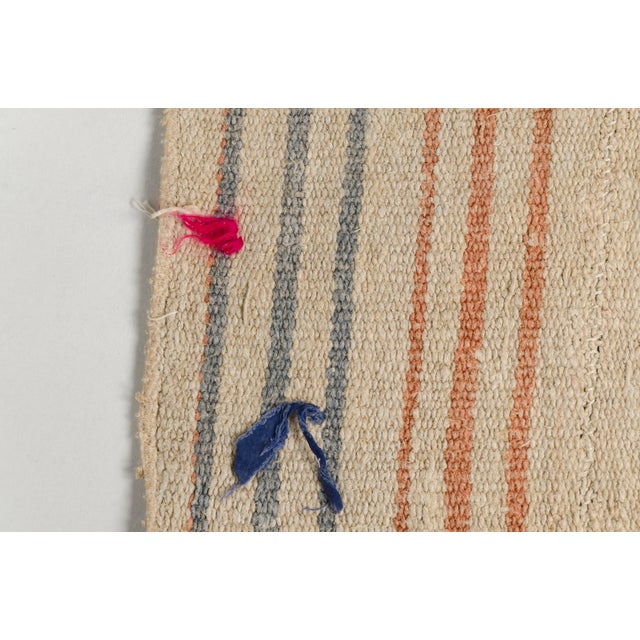Textile Turkish Neautral Vintage Wool Kilim Runner For Sale - Image 7 of 9