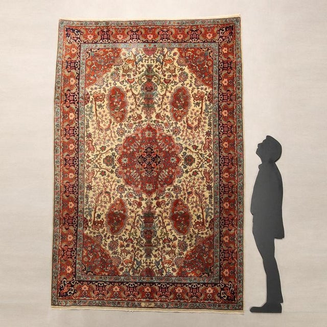 Jaipur rug in cotton and wool, large knot, hand-made. This piece is attributed to the mentioned designer/maker. It has no...