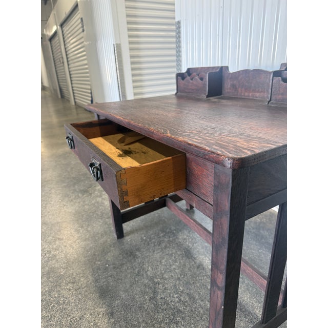 Brown Antique Art & Crafts Postcard Writing Desk Unmarked For Sale - Image 8 of 12