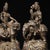 Pair of Antique Gilt Bronze Bodhisattva Statues on Lion and Elephant Mounts, 0.9kg Each For Sale - Image 4 of 9