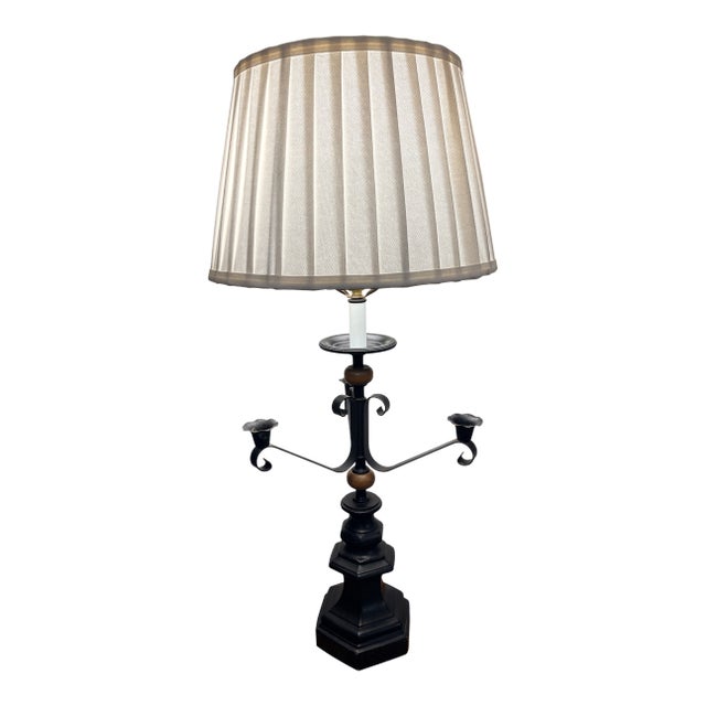Mid 20th Century Neoclassical Revival Gas Style Candelabra Lamp For Sale