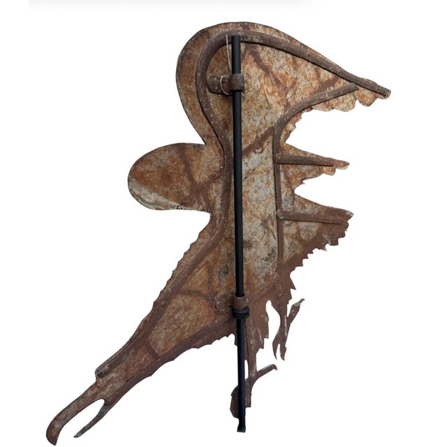 Metal Extra Large 19th Century Eagle Silhouette Copper-Washed Iron Weathervane For Sale - Image 7 of 10