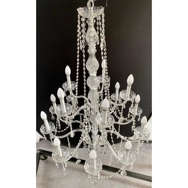 French Hollywood Regency Style Crystal Chandelier, 15 Arms For Sale - Image 4 of 12