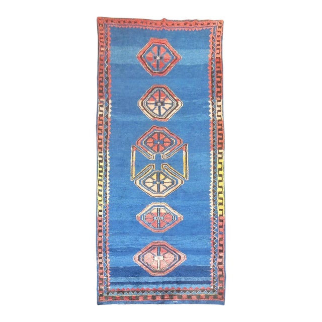 Vintage Cobalt Blue Turkish Anatolian Gallery Rug - 5'7" x 12'10" For Sale
