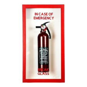 "In Case of Emergency Break Glass "Jack Daniels" Fire Extinguisher by Plastic Jesus
