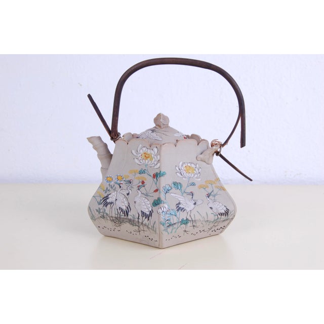 Oriental Tea Service in Hand-Painted Porcelain, Set of 9 For Sale - Image 4 of 18