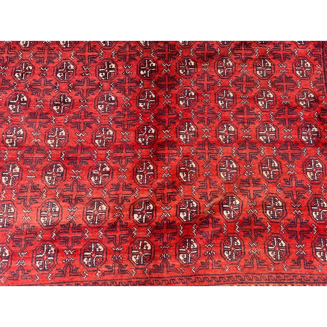 Vintage Afghan Turkmen Ersari All-Over Gul Oversize Rug - 13'1" X 10'4" For Sale - Image 6 of 11