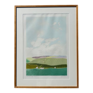 "View From Inkpen" Limited-Edition Color Etching & Embossing by Barbara Newcomb For Sale