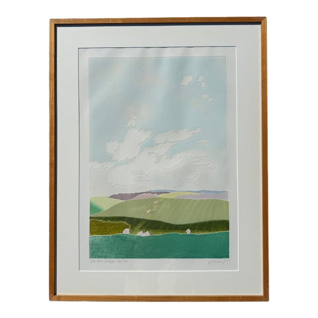 "View From Inkpen" Limited-Edition Color Etching & Embossing by Barbara Newcomb For Sale