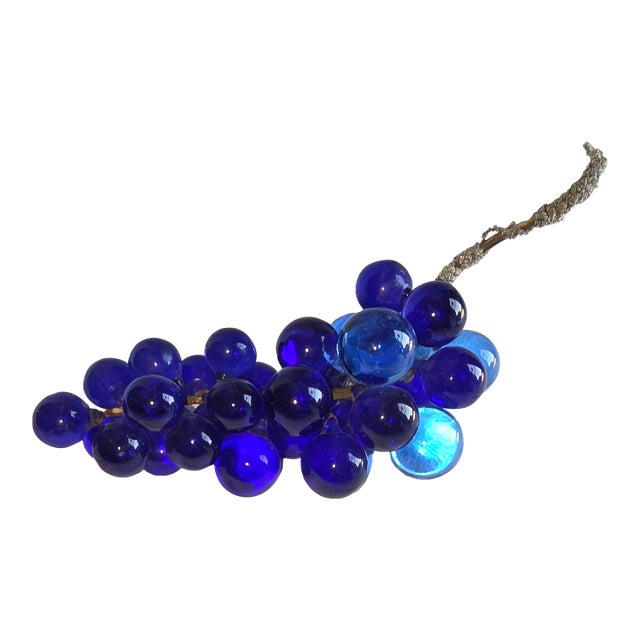 Cobalt Blue Murano Glass Drop Grape Cluster For Sale