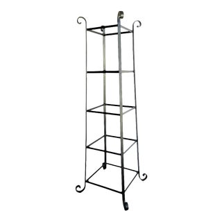 Vintage Hollywood Regency Style Wrought Iron 5-Tier Etagere For Sale