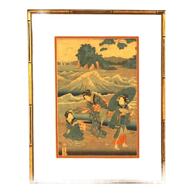 Antique Japanese Woodblock Print by Sadatora, Exterior Genre