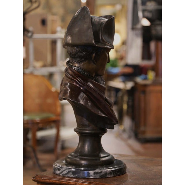 19th Century Italian Two-Tone Spelter Bust of Napoleon Signed Colombo Dated 1885 For Sale In Dallas - Image 6 of 9