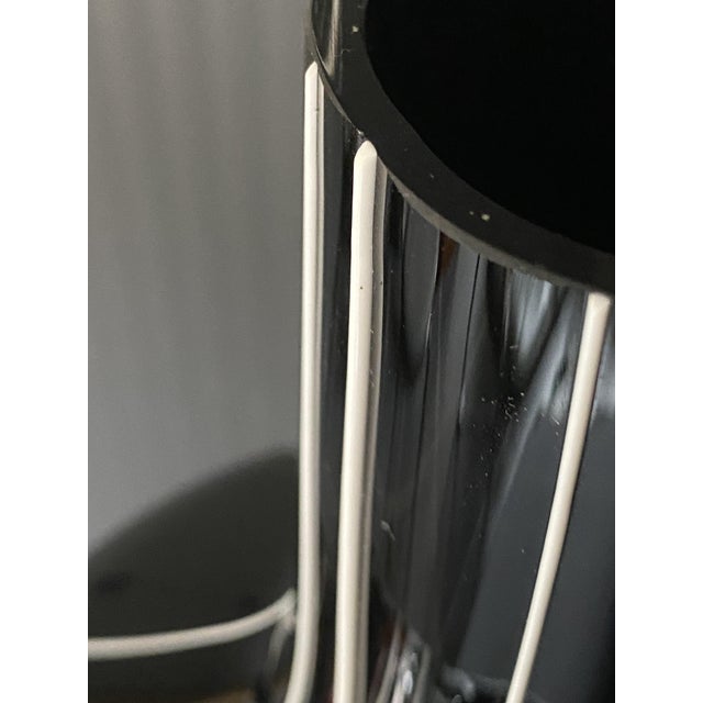 Vintage Black Glass Vase with White Trim, 1950s For Sale - Image 4 of 17
