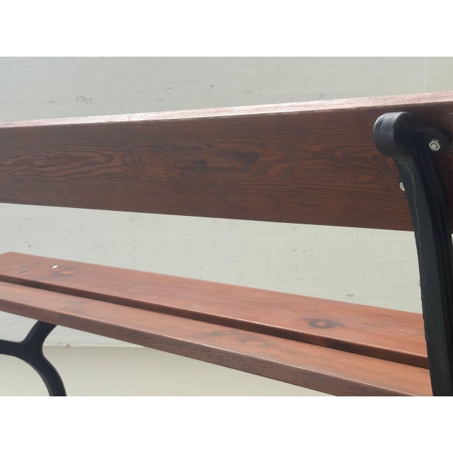 Garden Bench with Delicate Cast Iron Frame and Wooden Slats, 1960s For Sale - Image 16 of 18