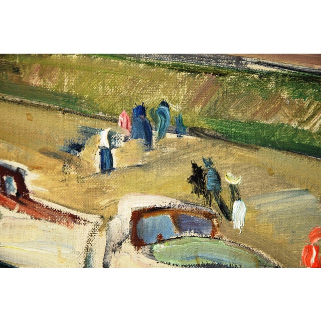 Gerta Springer, Holiday Boats in the Harbor, 1935, Oil on Canvas, Framed For Sale - Image 10 of 17