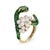 Finely detailed vintage snake ring crafted in 14 karat yellow gold (circa 1970s). Cultured pearls measure from 2.5mm to...