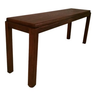 Mid Century Wall Console Walnut Table by Lane For Sale