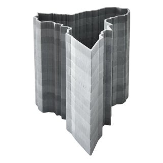 Stripes D5 Decorative Vase in Bardiglio Marble by Bufalini Marmi For Sale