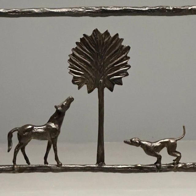 Metal Giacometti Style, Mid-Century Modern, Console Table, Horse, Dog, Tree Motif For Sale - Image 7 of 12