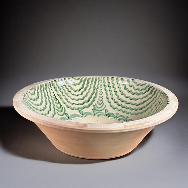 Ceramic Large Spanish Fajalauza Ceramic Bowl from Lebrillo For Sale - Image 7 of 9