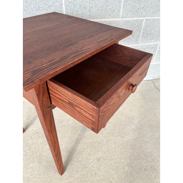 Wood Hunt Country Furniture Shaker Style Oak Single Drawer Side Table For Sale - Image 7 of 8