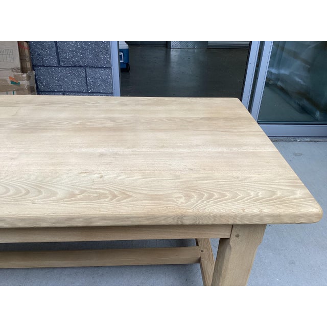 Vintage French Weathered Oak Fram Table For Sale - Image 11 of 12