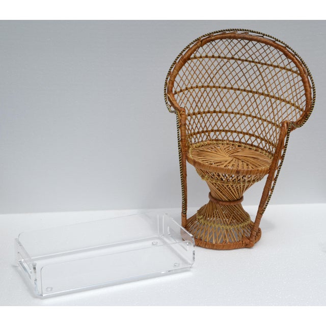1980s 1980s Dorothy Thorpe Style Sculptural Rectangle Clear Lucite Serving Tray For Sale - Image 5 of 15