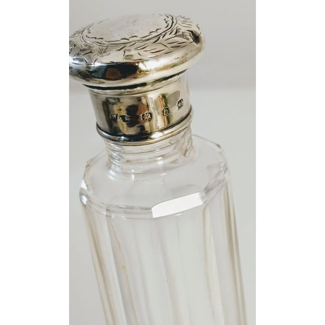 Silver English Sterling Silver Glass Dresser Vanity Bottle For Sale - Image 8 of 13