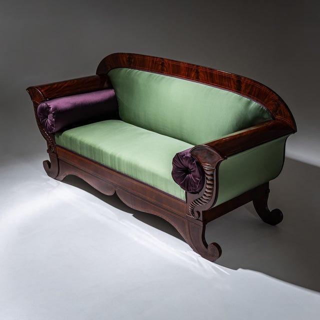 Antique Biedermeier Sofa in Mahogany, Northern Germany, 1830 For Sale - Image 5 of 13